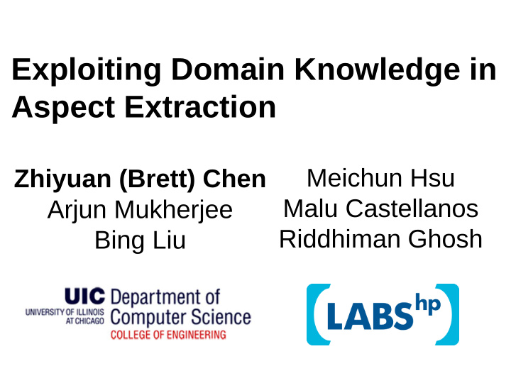 exploiting domain knowledge in aspect extraction