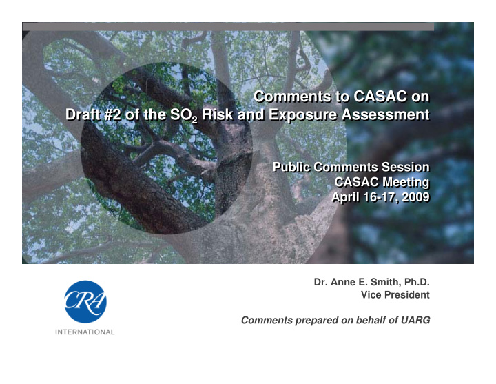 comments to casac on comments to casac on