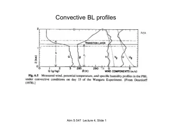 Convective BL profiles  Atm S 547  Lecture 4, Slide 1  Moderately stable BL profiles  Atm S 547