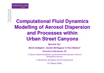 Computational Fluid Dynamics  Modelling of Aerosol Dispersion  and Processes within  Urban Street