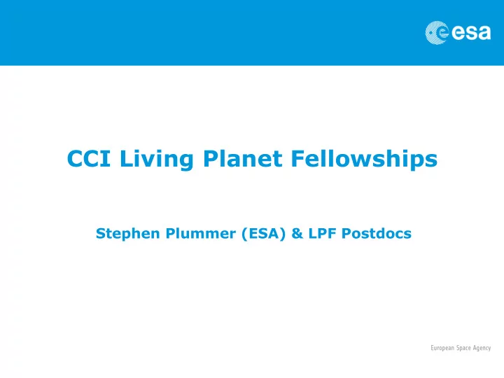 cci living planet fellowships