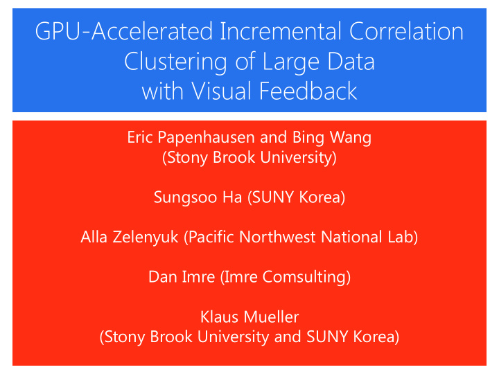 gpu accelerated incremental correlation