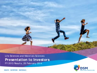 Presentation to Investors  FY 2013 Result s, 26 February 2014  Page  Safe harbor statement  This