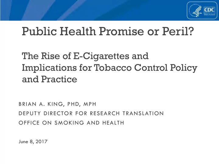 public health promise or peril