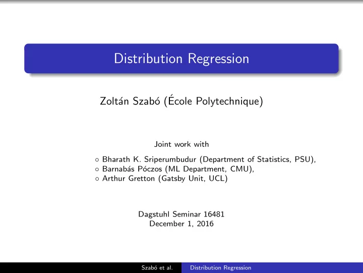 distribution regression