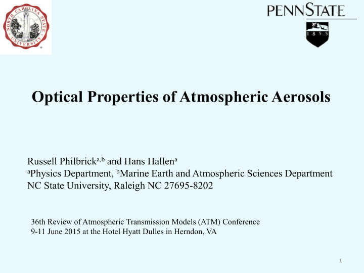 optical properties of atmospheric aerosols