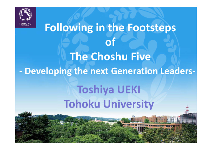 following in the footsteps of the choshu five