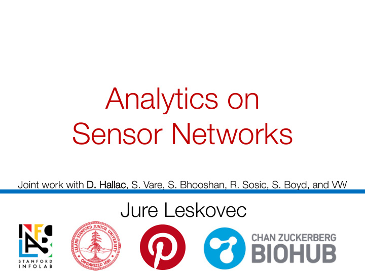 analytics on sensor networks