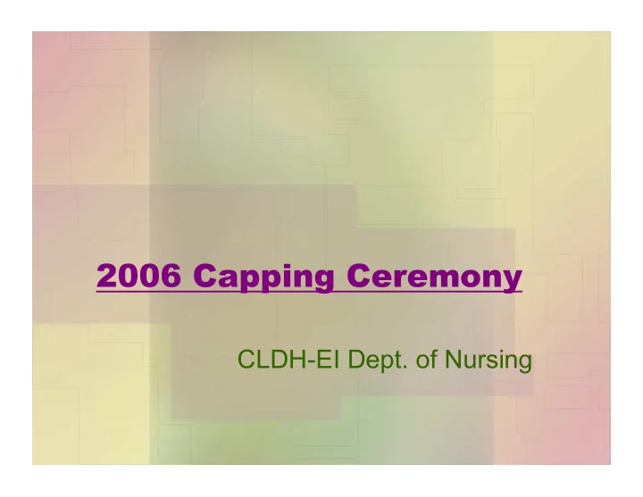 2006 capping ceremony