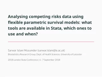 Analysing competing risks data using  flexible parametric survival models: what  tools are