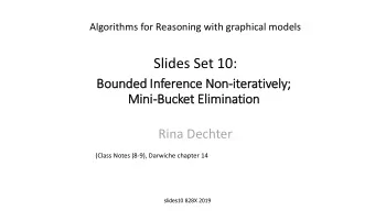 Slides Set 10:  Bounded In  Inference Non-iteratively;  Min  ini-Bucket Eli  limination  Rina