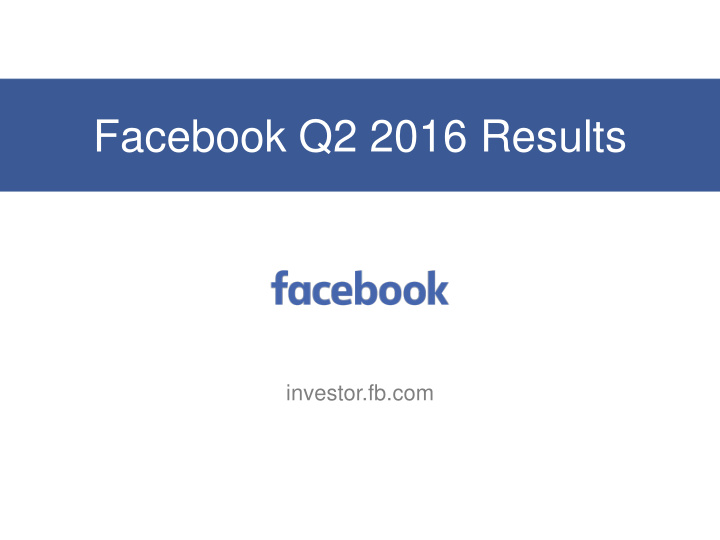 facebook q2 2016 results