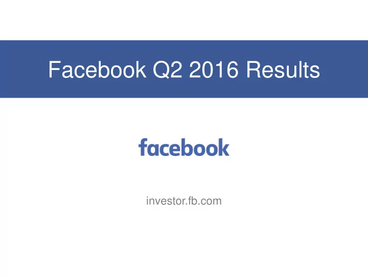 facebook q2 2016 results