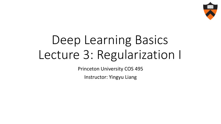 lecture 3 regularization i