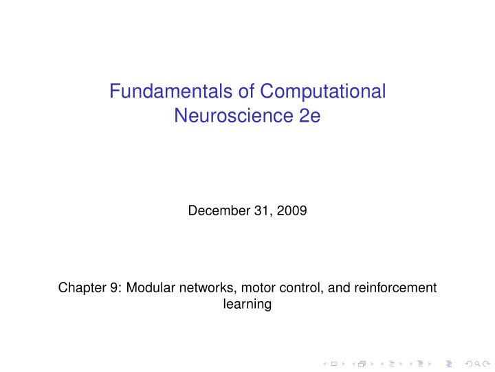 fundamentals of computational neuroscience 2e