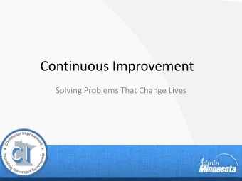 Continuous Improvement  Solving Problems That Change Lives  CI Skills Development  Problem Solving