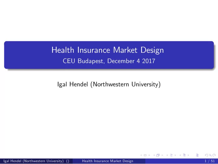 health insurance market design