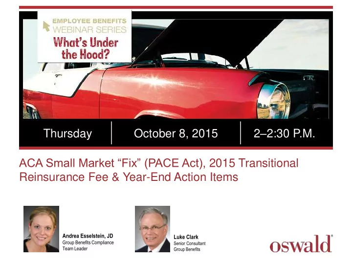 2 2 30 p m thursday october 8 2015 aca small market fix