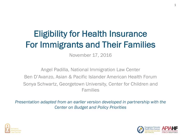 el eligi gibility f ty for h hea ealth th i insurance for