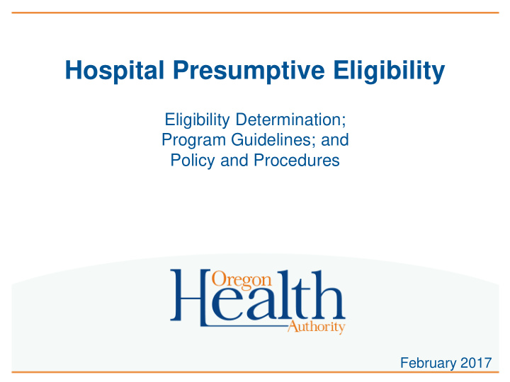 hospital presumptive eligibility
