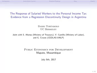 The Response of Salaried Workers to the Personal Income Tax:  Evidence from a Regression