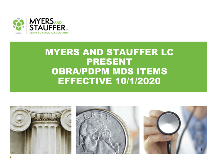 myers and stauffer lc present obra pdpm mds items