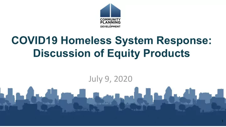 covid19 homeless system response discussion of equity