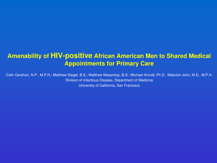 disparities in hiv positive men of color