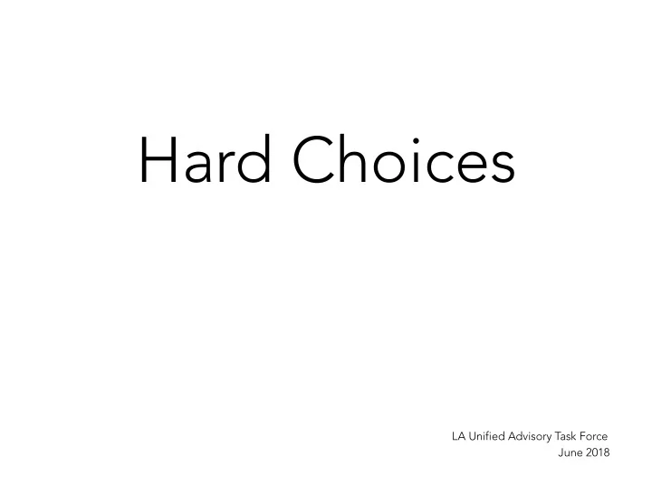 hard choices