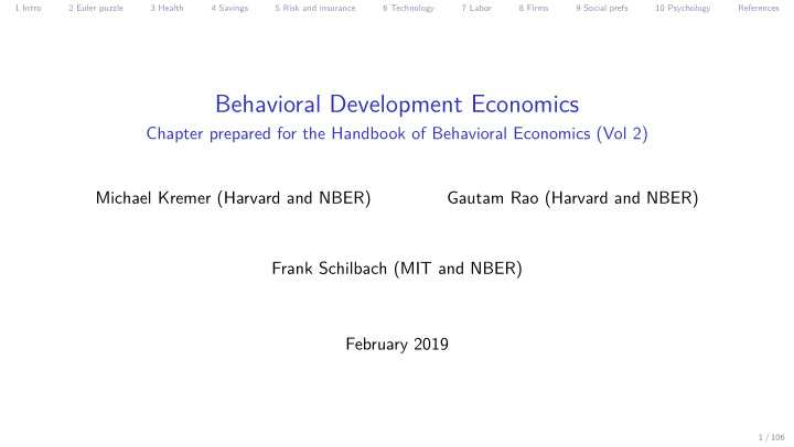 behavioral development economics