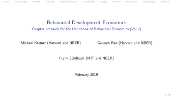 Behavioral Development Economics  Chapter prepared for the Handbook of Behavioral Economics (Vol 2)