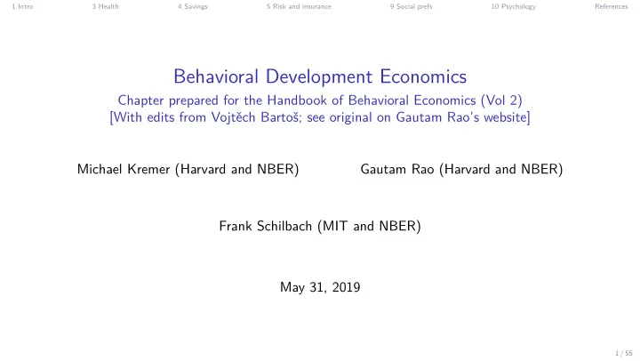 behavioral development economics