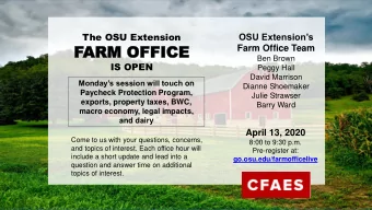 FARM OFFICE  ARM OFFICE  Farm Office Team  Ben Brown  IS OPEN  Peggy Hall  David Marrison