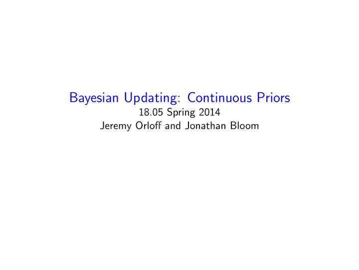 bayesian updating continuous priors