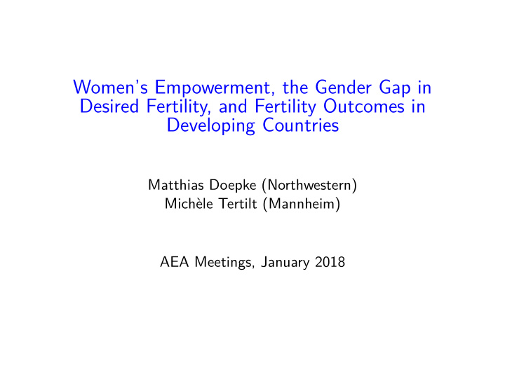 women s empowerment the gender gap in desired fertility
