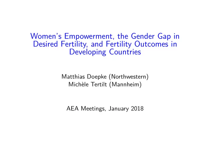 women s empowerment the gender gap in desired fertility