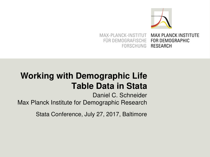 working with demographic life table data in stata