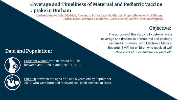 coverage and timeliness of maternal and pediatric vaccine
