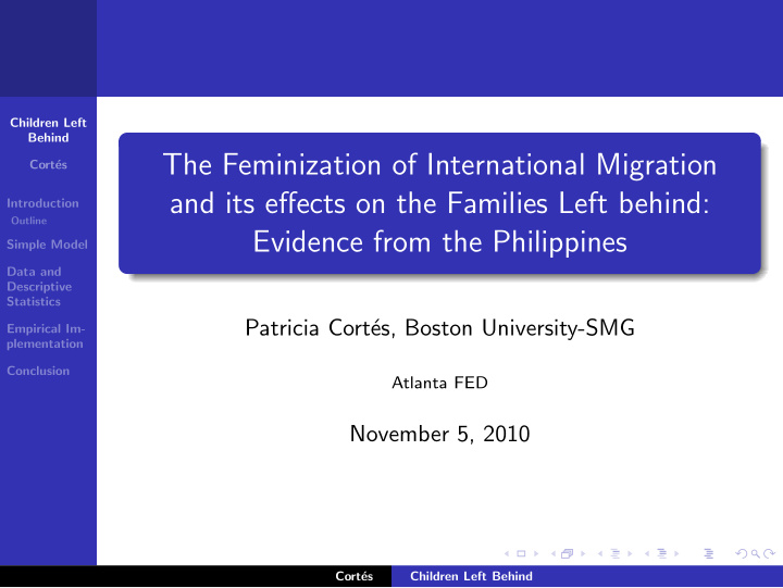 the feminization of international migration
