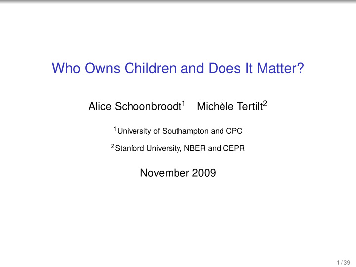 who owns children and does it matter