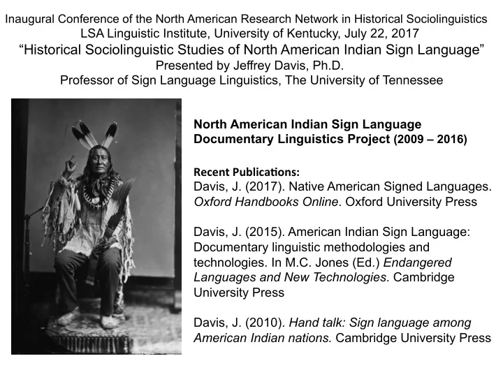 recent publica ons davis j 2017 native american signed