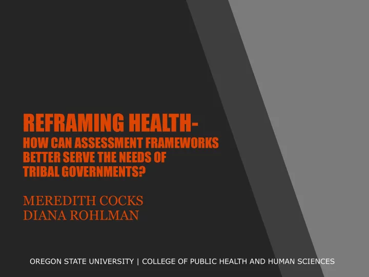 reframing health