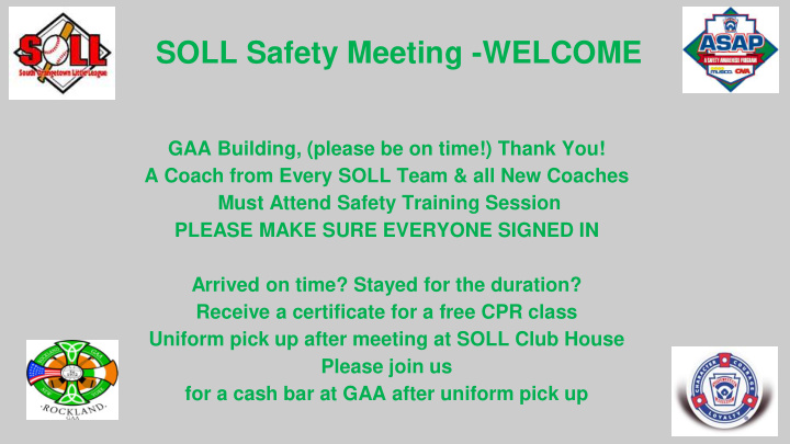 soll safety meeting welcome
