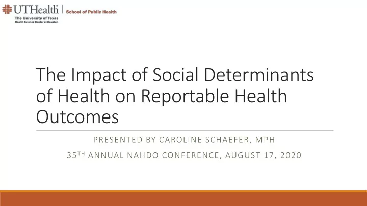 the impact of social determinants