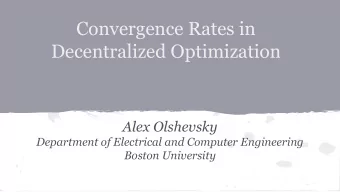 Convergence Rates in  Decentralized Optimization  Alex Olshevsky  Department of Electrical and