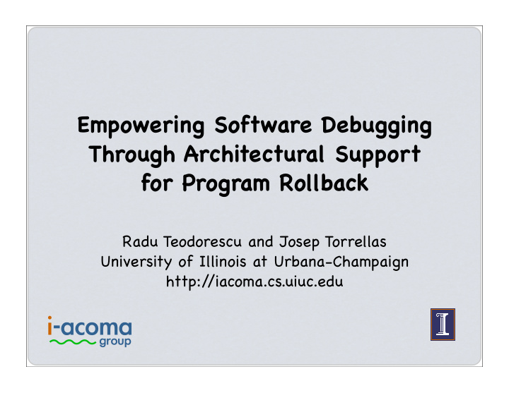 empowering software debugging through architectural