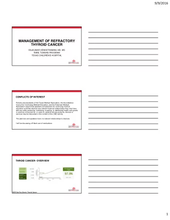 MANAGEMENT OF REFRACTORY  THYROID CANCER  RAJKUMAR VENKATRAMANI, MD, MS  RARE TUMORS PROGRAM  TEXAS