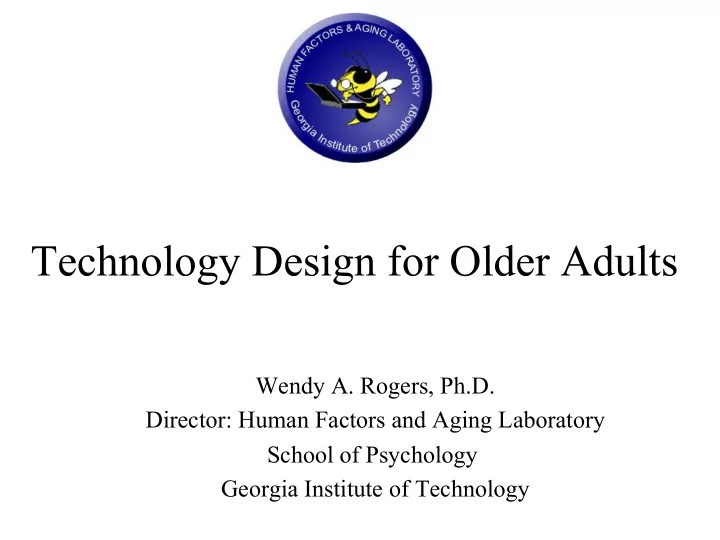 technology design for older adults