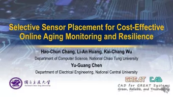 Online Aging Monitoring and Resilience  Hao-Chun Chang, Li-An Huang, Kai-Chang Wu  Department of