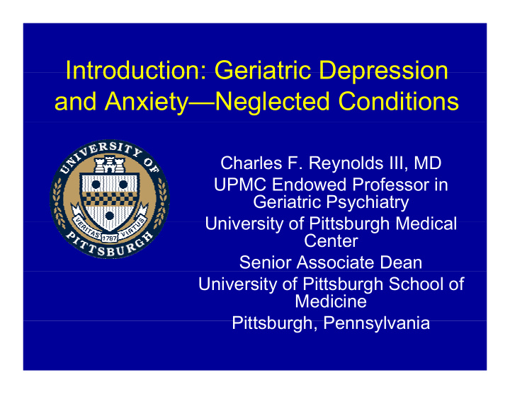 introduction geriatric depression introduction geriatric